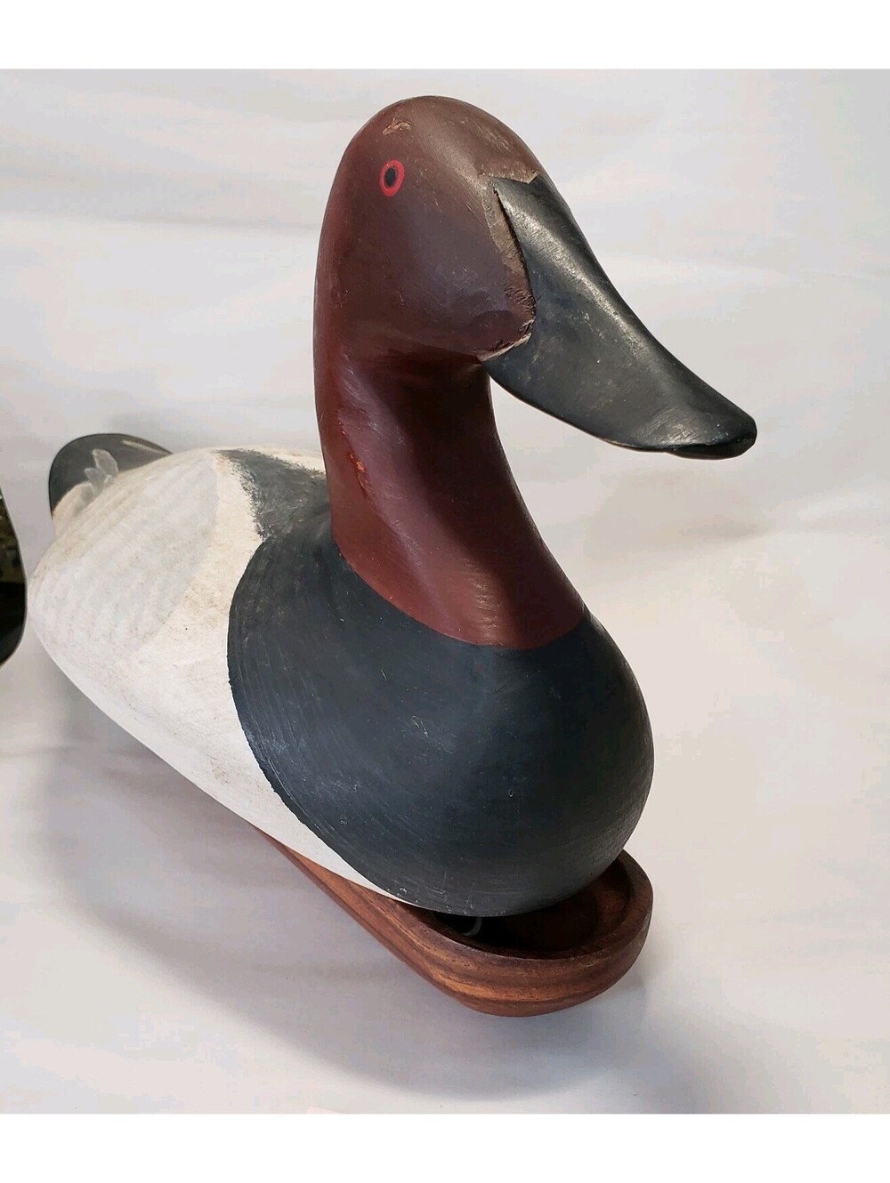 Captain Harry Jobes Canvasback Duck Decoy–Hand-Carved & Painted, Signed